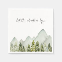 Watercolor Träd Pappra Tallrikar