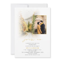 Watercolor Träd Photo QR Går med oss Evening Bröll