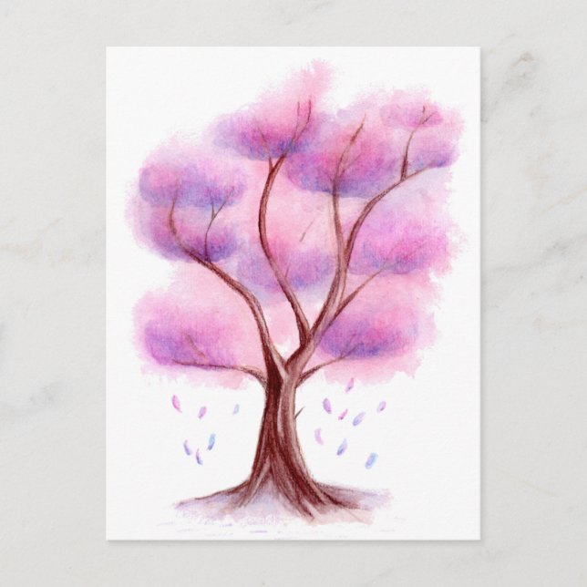 Watercolor Träd Vykort (Framsida)