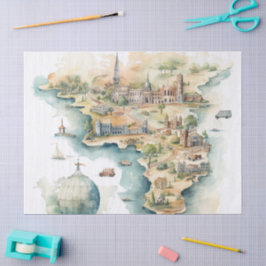 Watercolor Travel Map