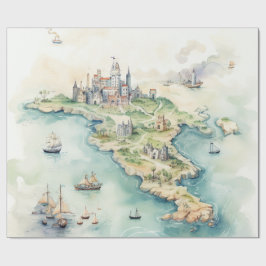 Watercolor Travel Map Presentpapper