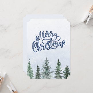 Watercolor Tree Non Photo Watercolor Christmas Kort