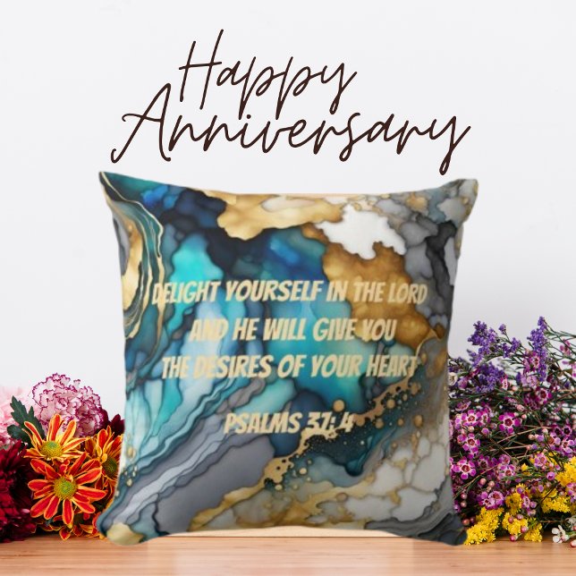 Watercolor Trend Christian Bible Verse Kudde (Skapare uppladdad)