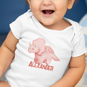 Watercolor Triceratops Dinosaur Anpassningsbar Kid T Shirt