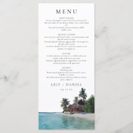 Watercolor Tropical Beach Destination Wedding Meny