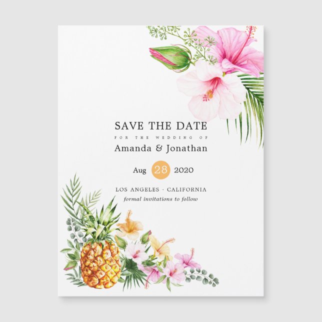 Watercolor Tropical Blommigt Beach Wedding (Framsida)