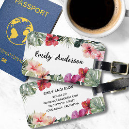 Watercolor Tropical Floral Botanical Summer Beach Bagagebricka