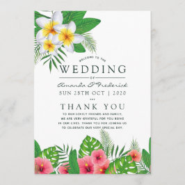 Watercolor Tropical Lövs Beach Wedding Program