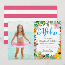 Watercolor Tropical Luau | FotoFödelsedagsfest