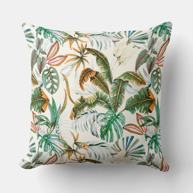 Watercolor tropical nature kudde (Framsida)