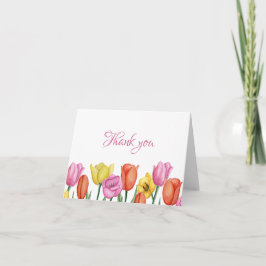 Watercolor Tulip Thank You Note Tack Kort