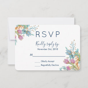 Watercolor Tulips Blommigt Bouquet OSA Kort