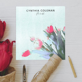 Watercolor Tulips Bouquet Illustration Florist Anteckningsblock