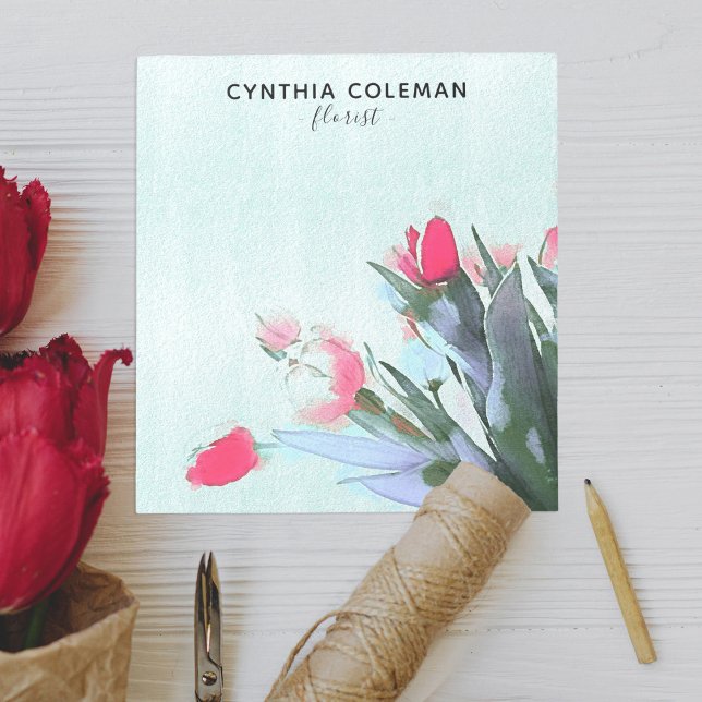 Watercolor Tulips Bouquet Illustration Florist Anteckningsblock (Skapare uppladdad)