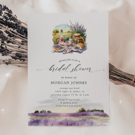 Watercolor Tuscany Lavender Möhippa Inbjudan