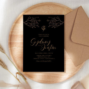 Watercolor Twigs Winter Wedding Party Inbjudningar