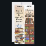 Watercolor Typewriter Funny Bok Quote Bokmärken Kort<br><div class="desc">Två bokmärken med roliga bok-citattecken i vintage typskriftsteckensnitt och vattenfärgsillustrationer av bokar anpassar namn. Bokmärkessidan måste skäras ned till hälften om du vill skapa två storleka 8-tumsplatser för bokmärken med 2 tum.</div>