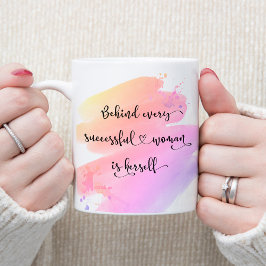 Watercolor Typography med lyckad Woman Chic Rosa T Två-Tonad Mugg