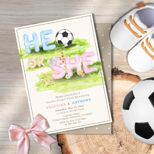 Watercolor Typography Soccer Wildblommor Han eller Inbjudningar