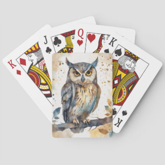 Watercolor Uggla Casinokort