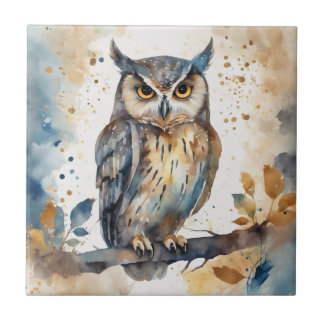 Watercolor Uggla Kakelplatta