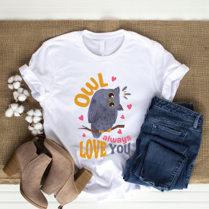 Watercolor Uggla Kärlek Puns Uggla Alltid Kärlek Y T Shirt