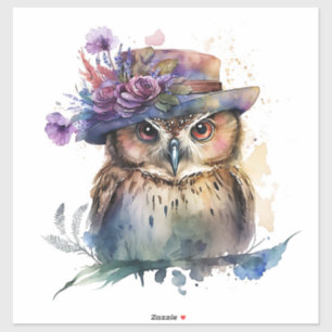 Watercolor Uggla Klistermärken