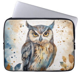 Watercolor Uggla Laptop Fodral