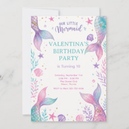 Watercolor Under The Sea Party Invite Inbjudningar
