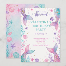 Watercolor Under The Sea Party Invite Inbjudningar