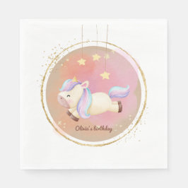 Watercolor Unicorn Rainbow Party Napkins Pappersservett