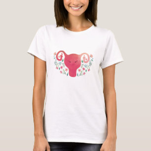 Watercolor Uterus Mitten Finger T-Shirt