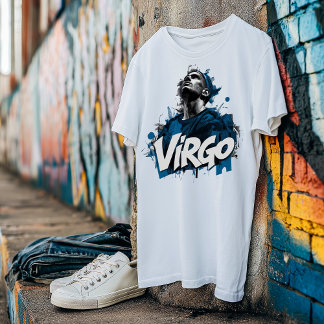 Watercolor Våg Graffiti Airbrush Zodiac Design T Shirt