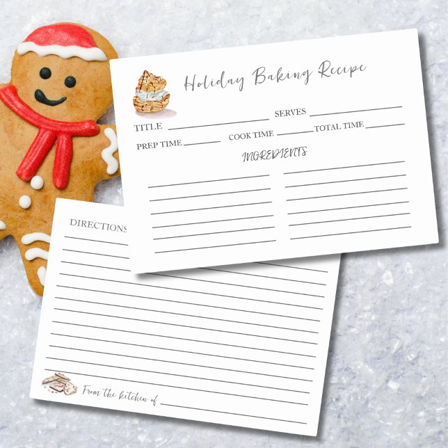 Watercolor Vanilla Puff Pastry Helgdag Exchange Bordsnummer (Skapare uppladdad)