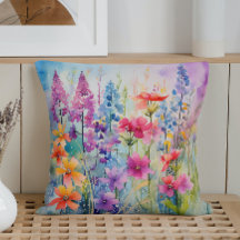 Watercolor Vår Abstrakt Wildblomexplosion Explosio