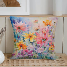 Watercolor Vår Abstrakt Wildblomexplosion Explosio