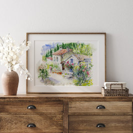 Watercolor Vår Summer Garden Poster
