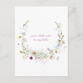 Watercolor Vår Wildblommor tänker på dig Vykort