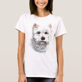 Watercolor Väster Highland White Terrier T Shirt