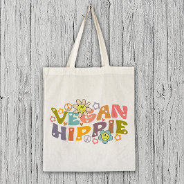 Watercolor Vegan Trendig Flowers Retro Tygkasse