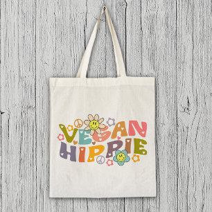 Watercolor Vegan Trendig Flowers Retro Tygkasse