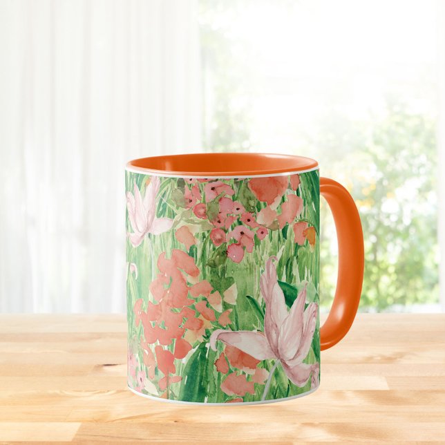 Watercolor Vildblomsäng Blommig  Mugg (In situ Kitchen table)