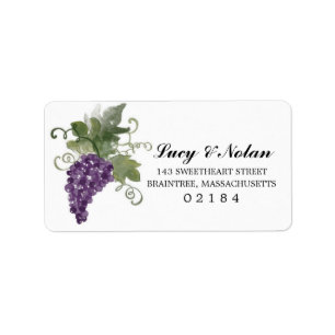 Watercolor Vin Vineyard Utskickande Adress Adressetikett