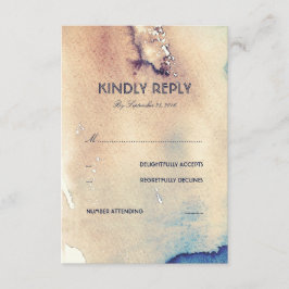 Watercolor Vintage Beach Wedding OSA kort