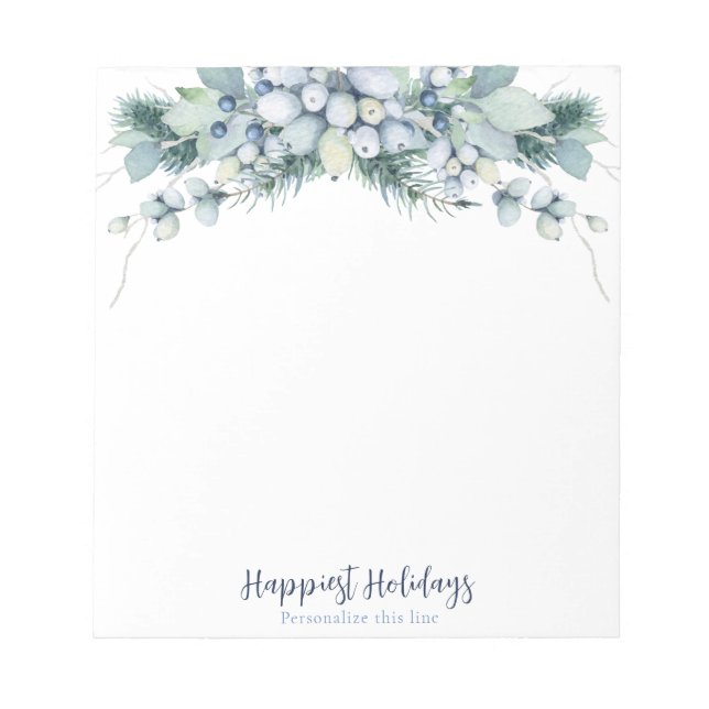 Watercolor Vinter Boho Blommig Personlig Anteckningsblock (Framsida)