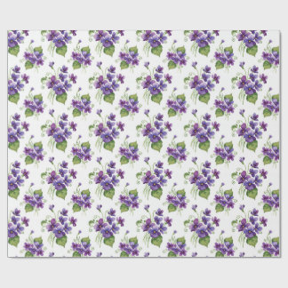 Watercolor Violet Flowers Bouquet  Presentpapper