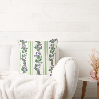 Watercolor violets and stripes kudde