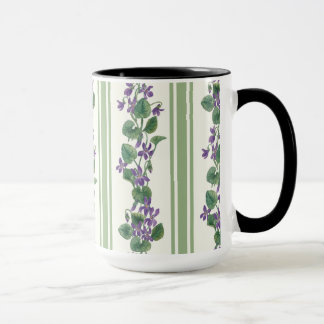 Watercolor violets and stripes mugg