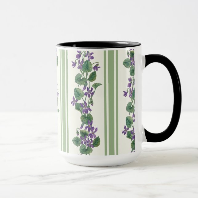 Watercolor violets and stripes mugg (Höger)