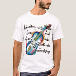 watercolor violin t shirt